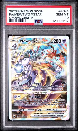 POKEMON PSA 10 2023 SWSH Crown Zenith Mewtwo VSTAR GG44/GG70 *2617 - Image 1