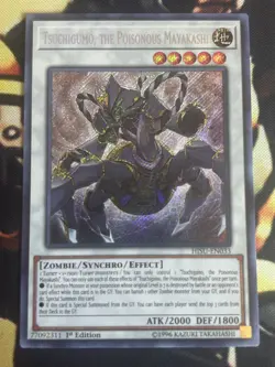 Yugioh: Tsuchigumo, the Poisonous Mayakashi HISU-EN033 Secret Rare 1st Ed NM - Image 1