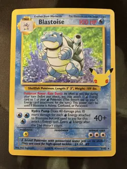Blastoise 2/102 Celebrations: Classic Collection Holo Pokemon Card Water Type - Image 1