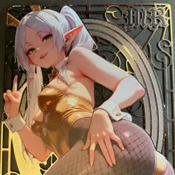 Goddess Story Gold METAL Card - Maiden Party - Serial Number #/100! Frieren Girl - Image 2
