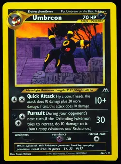 Umbreon 32/75 NM Non-Holo Neo Discovery Pokemon Card - Image 1