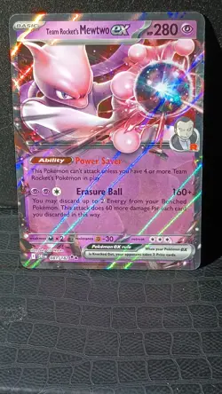 Pokemon Trading Cards-Set Destined Rivals-Holo Finish Team Rocket's Mewtwo EX 81 - Image 1