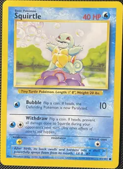 Squirtle 063/102 Base Set Regular - Pokemon Card - Image 1