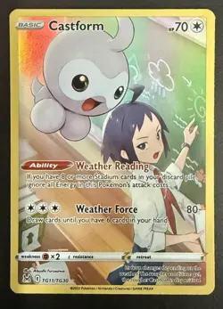 Castform TG11/TG30 Lost Origin Trainer Gallery Ultra Rare Pokemon Card - Image 1