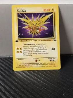 Pokemon Card - Zapdos - Fossil Set - 1st Edition - Non-Holo Rare - 30/62 - WOTC - Image 1