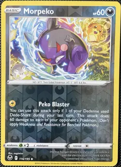 Morpeko 116/195 Swsh12: Sword & Shield Silver Tempest Reverse Holo Pokemon Card - Image 1