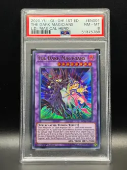 PSA 8 NM-MT The Dark Magicians LED6-EN001 1st Edition Holo Yugioh Card - Image 1