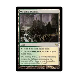 WOTC MtG Shadowmoor Wooded Bastion (R) EX - Image 1