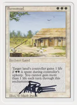 Signed Farmstead Proof NM Revised Artist Mark Poole MTG Magic AP Reserved List! - Image 1