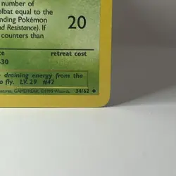 First Edition Golbat Fossil 34/62 Uncommon Non Holo 1999 Pokemon TCG Card NM - Image 4