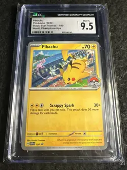 CGC 9.5 Pokemon Pikachu 2024 World Championships Promo SVP: 190 Mint+ - Image 1