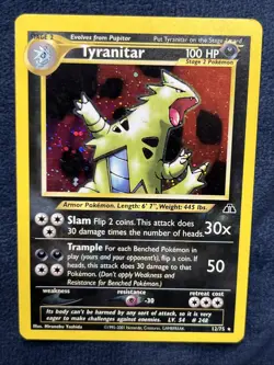 Pokemon Tyranitar Neo Discovery Holo Rare Card 12/75 WOTC SET BREAK - Image 1
