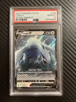 PSA 10 GEM MINT Lugia V 138 Ultra Rare Pokemon SWSH Silver Tempest 2022 - Image 1