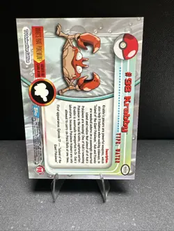1999 Topps Pokemon TV Animation Series 1 Krabby #98 Blue Logo Non Holo - Image 2