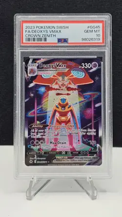 Deoxys VMAX Crown Zenith Galarian Gallery Full Art GG45 Pokemon PSA 10 - Image 1