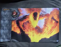 MTG Ultra pro Mana Series (Red) Playmat With Health Counter. - Image 1