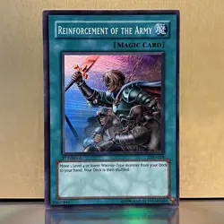 YuGiOh • Reinforcement of the Army • LOD-028 • 1st Edition Holo Super Rare • LP - Image 1