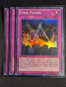 Yugioh - 3x Final Fusion DRLG-EN018 1st Edition Super Rare NM - Image 1