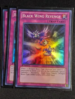 Yugioh - 3x Black Wing Revenge DRLG-EN031 1st Edition Super Rare NM - Image 1