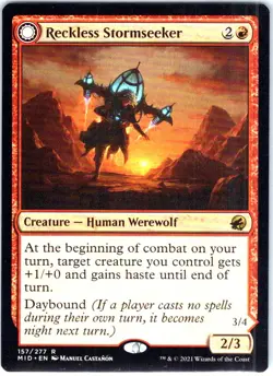 #157 Reckless Stormseeker Innistrad: Midnight Hunt Rare - Image 2