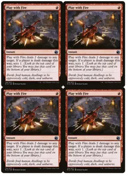 MTG Play with Fire x4 Innistrad: Midnight Hunt Uncommon NM Playset - Image 1