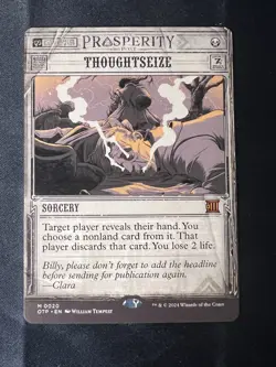 MTG Thoughtseize M 0020 Regular Outlaws of Thunder Junction Breaking News OTJ NM - Image 1