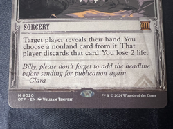 MTG Thoughtseize M 0020 Regular Outlaws of Thunder Junction Breaking News OTJ NM - Image 2