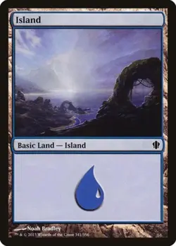 Island (341) - Light Play MTG Commander 2013 - Image 1