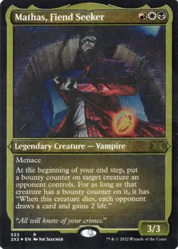 MTG - (Etched Foil) MATHAS, FIEND SEEKER - Double Masters 2022 (R) VLP - Image 1