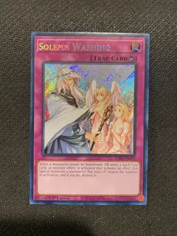 Yu-Gi-Oh! TCG Rarity Collection II Solemn Warning Secret Rare RA02-EN078 NM - Image 1