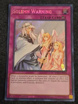 Yu-Gi-Oh! TCG Rarity Collection II Solemn Warning Secret Rare RA02-EN078 NM - Image 1