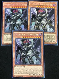 YUGIOH DARKLORD TEZCATLIPOCA DESO-EN031 1ST SECRET X3 NM - Image 1