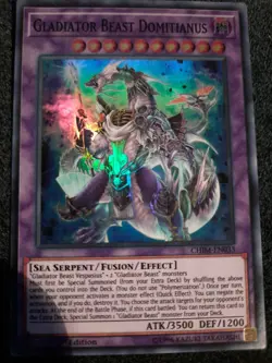 Yu-Gi-Oh! Gladiator Beast Domitianus - CHIM-EN033 - NM Super Rare 1st Edition - Image 1