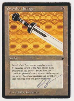 Silver Signed Sword of the Ages MP Legends Artist Dan Frazier MTG Reserved List! - Image 1