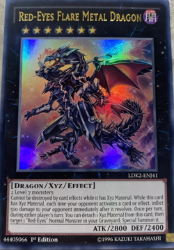 Red-Eyes Flare Metal Dragon - LDK2-ENJ41 Ultra Rare 1st Edition YuGiOh TCG Card - Image 1