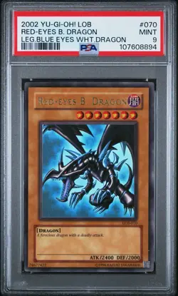 Red-Eyes B. Dragon LOB-070 The Legend of Blue Eyes White Dragon Unlimited PSA 9 - Image 2