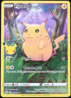 Pokemon TCG Pikachu 005/025 2021 Celebrations Holo Rare Card - LP - Image 1