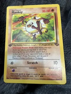 Pokemon Card 1ST EDITION Jungle Set 1999 - Mankey 55/64 - Image 1