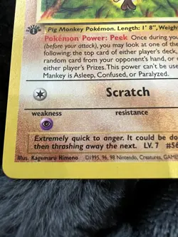 Pokemon Card 1ST EDITION Jungle Set 1999 - Mankey 55/64 - Image 2