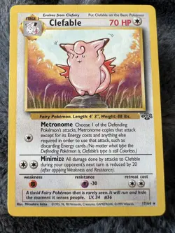 Clefable Jungle 17/64 Vintage 2000 WOTC Pokemon Card NM - Image 1