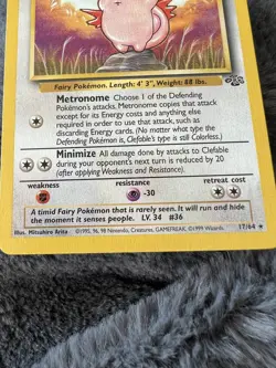 Clefable Jungle 17/64 Vintage 2000 WOTC Pokemon Card NM - Image 2