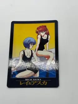 Evangelion Bandai Carddass No.18 Rei Ayanami & Asuka card 1996 - Image 3