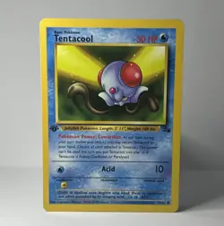First Edition Tentacool Fossil 56/62 Common Non Holo 1999 NM+ Pokemon TCG Card - Image 1