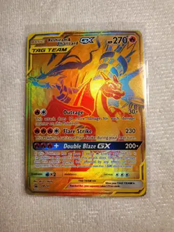 Pokemon TCG Reshiram Charizard GX Sun & Moon SM247 Holo Promo Card NM Condition - Image 1