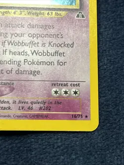 Pokemon TCG Wobbuffet Neo Discovery 16/75 Rare Holo Card SET BREAK - Image 4