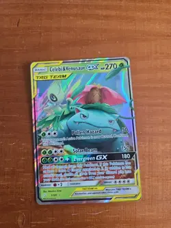 Pokemon TCG Celebi and Venusaur GX Tag Team Card Ultra Rare #1/181 - Image 2