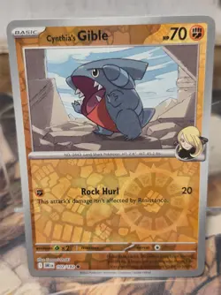 Pokemon TCG Cynthia’s Gible NM Reverse Holo 102/182 Destined Rivals Card SV - Image 1