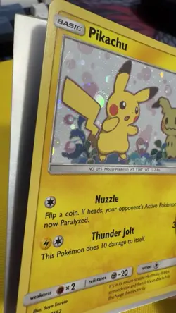Pikachu x Mimikyu SM162 Sun & Moon Holo Black Star Promo Pokemon Card Nice Swirl - Image 3