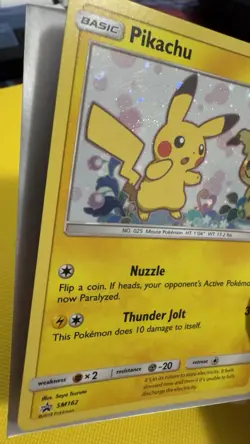 Pikachu x Mimikyu SM162 Sun & Moon Holo Black Star Promo Pokemon Card Nice Swirl - Image 5