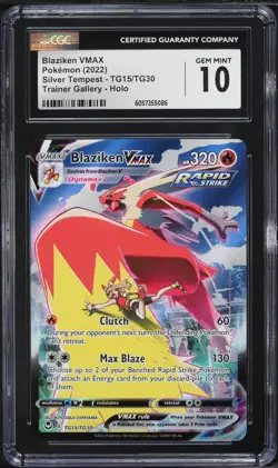 CGC 10 - Blaziken VMAX TG15/TG30 Silver Tempest Trainer Gallery Pokemon Gem Mint - Image 1